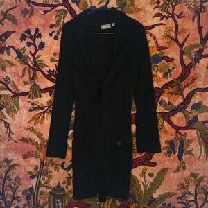 Long Black Knit Cardigan Sweater